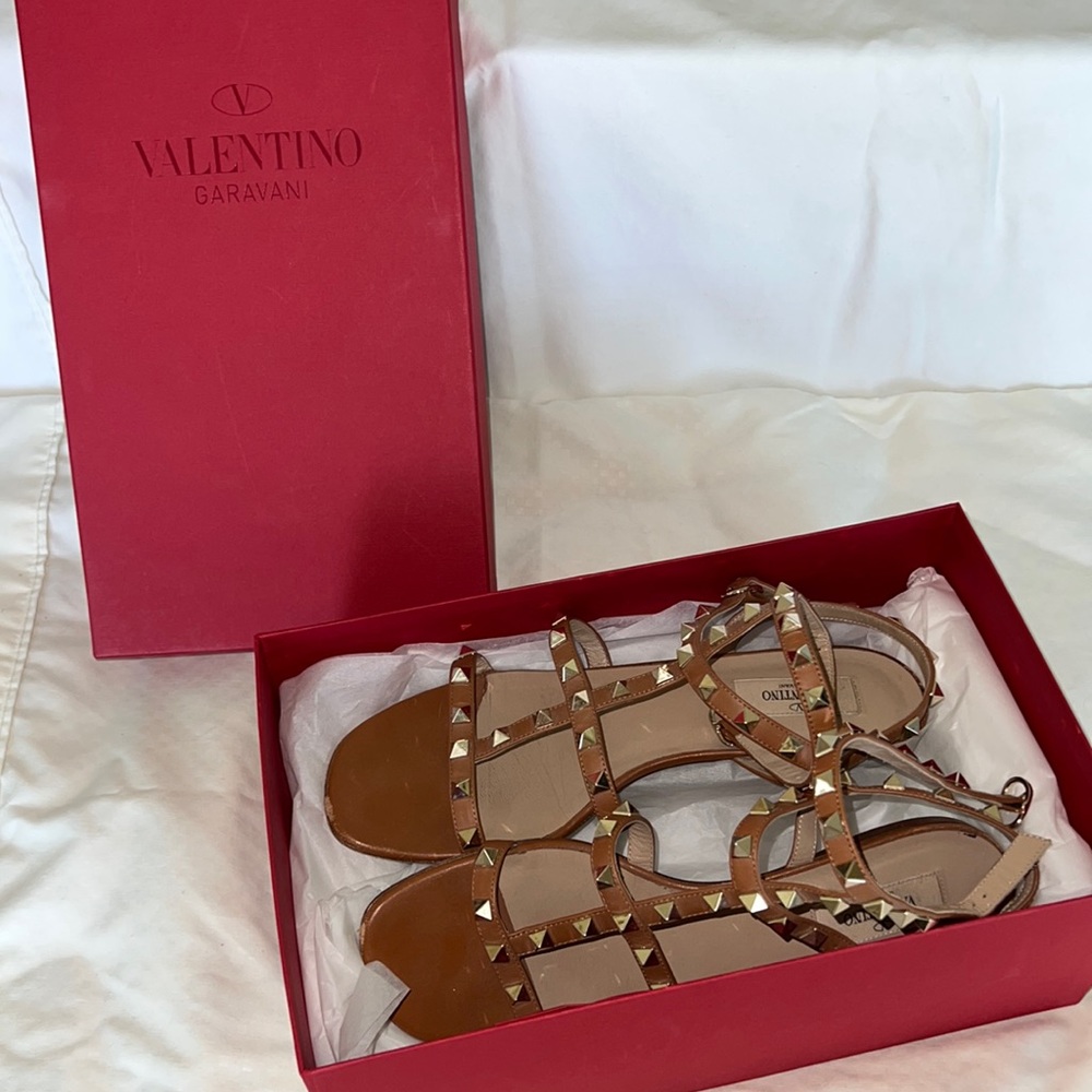 Valentino studded sandals, brown size 39